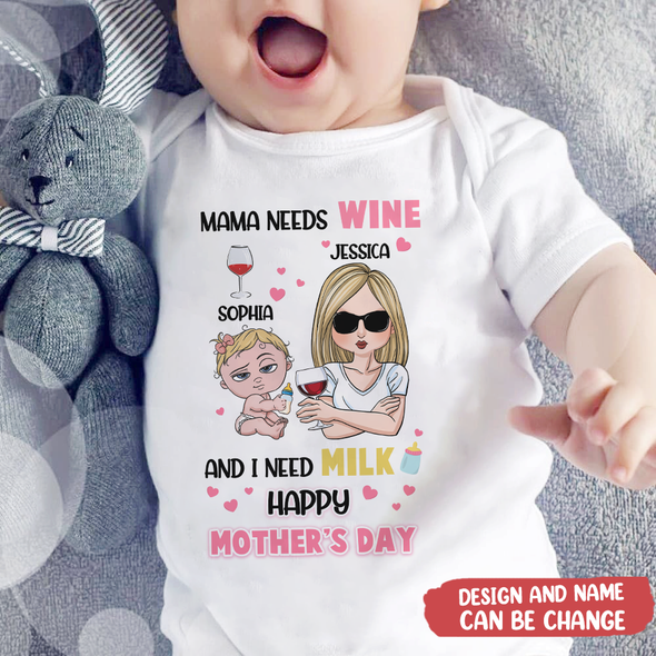 Gift For Mommy Happy Mother's Day Baby Onesie - AD - TT1