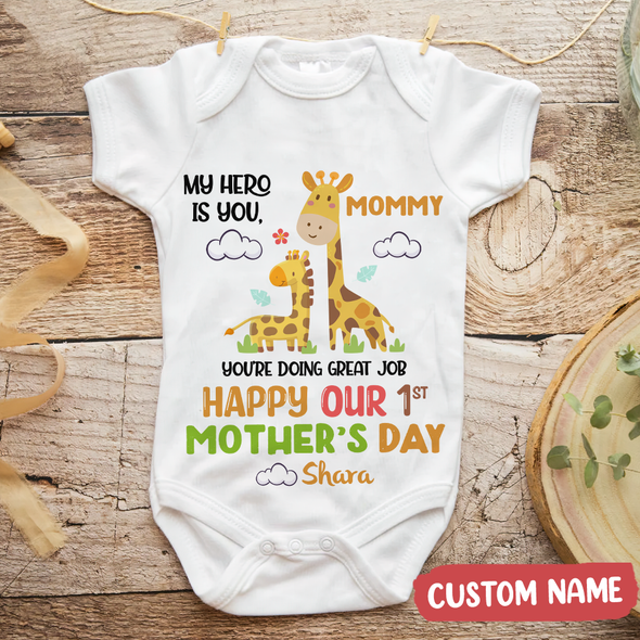 Gift For Mommy My Hero Is You, Mommy Baby Onesie - MC - TT1604227