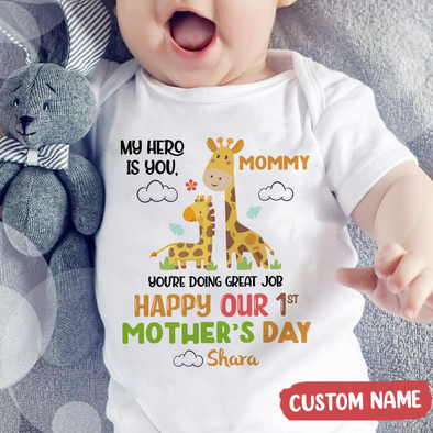 Gift For Mommy My Hero Is You, Mommy Baby Onesie - MC - TT1604227