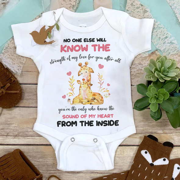 Gift For Future Mommy You'll The Only Who Know The Sound Of My Heart From Inside Baby Onesie - MC - TT0604224