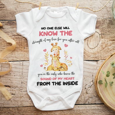 Gift For Future Mommy You'll The Only Who Know The Sound Of My Heart From Inside Baby Onesie - MC - TT0604224