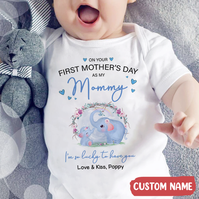 Gift For Future Mommy I'm So Lucky To Have You Baby Onesie - MC - TT1703223 1