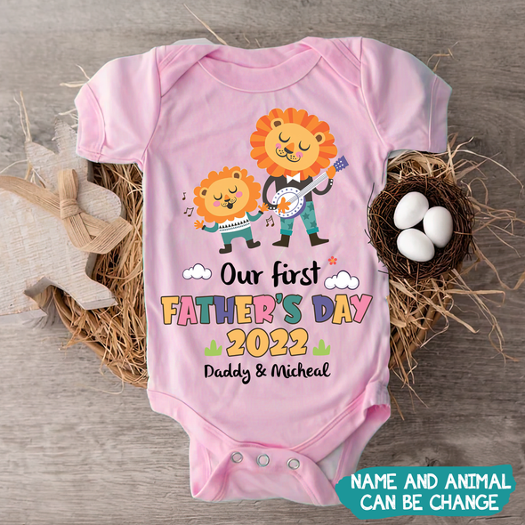 Gift For Daddy Our First Father's Day Baby Onesie - MC - TT1505221