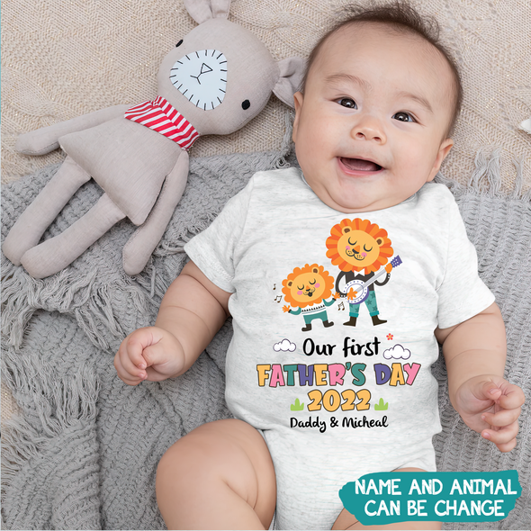 Gift For Daddy Our First Father's Day Baby Onesie - MC - TT1505221