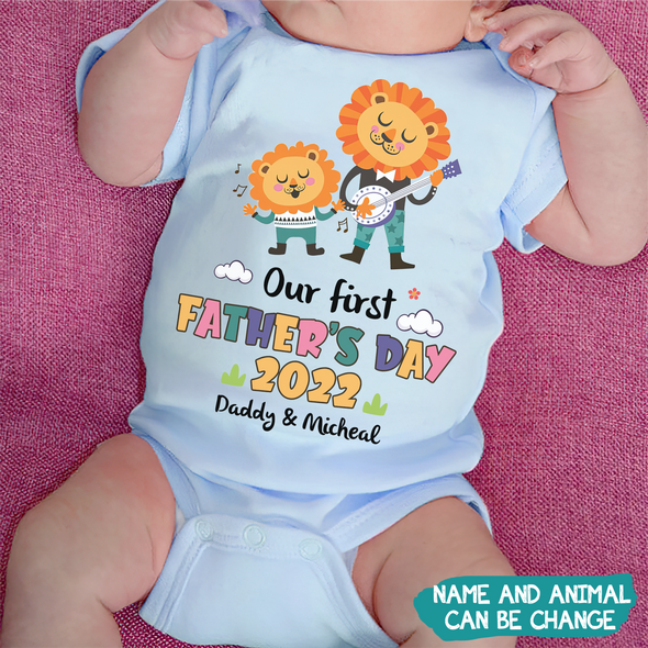 Gift For Daddy Our First Father's Day Baby Onesie - MC - TT1505221