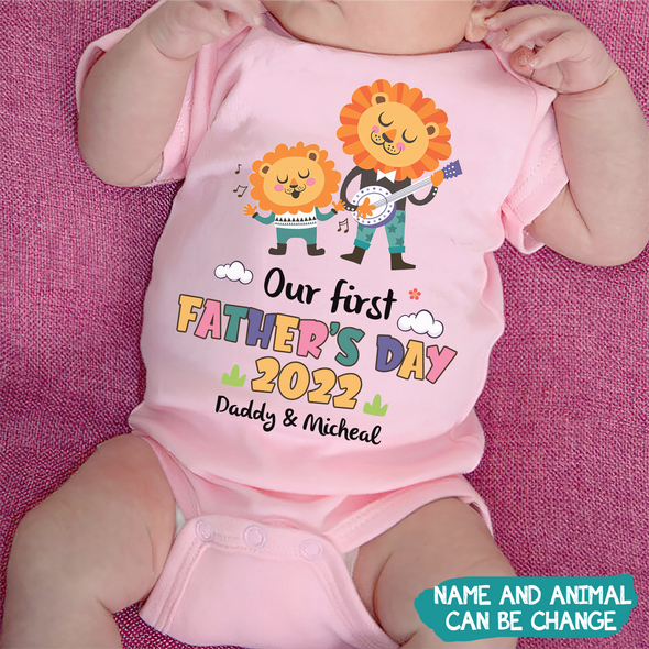 Gift For Daddy Our First Father's Day Baby Onesie - MC - TT1505221