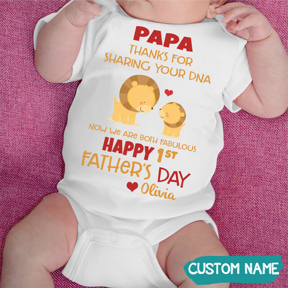 Gift For Papa Thanks For Sharing Your DNA Baby Onesie - JD - TT1405224