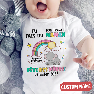 Gift For Mommy To Fais Du Bon Travail Maman Baby Onesie -JD - TT2803229