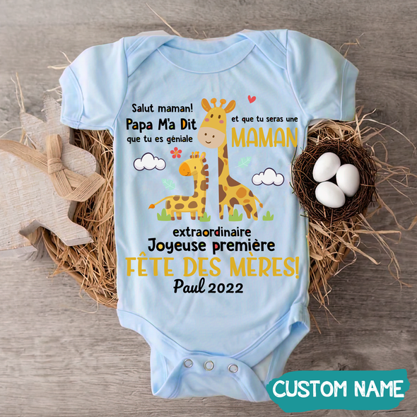 Papa M'a Dit Que Tu Es Geniale Et Que Tu Seras Une Maman Baby Onesie - JD - TT05050223