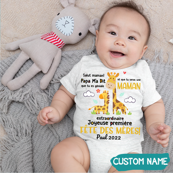 Papa M'a Dit Que Tu Es Geniale Et Que Tu Seras Une Maman Baby Onesie - JD - TT05050223