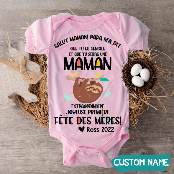Papa M'a Dit Que Tu Es Geniale Et Que Tu Seras Une Maman Baby Onesie - JD - TT05050224