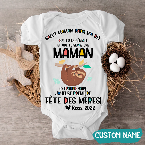 Papa M'a Dit Que Tu Es Geniale Et Que Tu Seras Une Maman Baby Onesie - JD - TT05050224