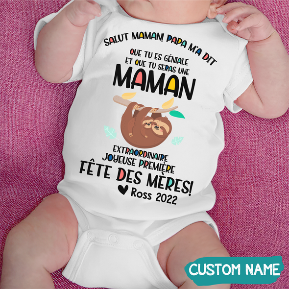 Papa M'a Dit Que Tu Es Geniale Et Que Tu Seras Une Maman Baby Onesie - JD - TT05050224