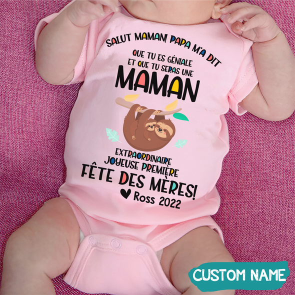 Papa M'a Dit Que Tu Es Geniale Et Que Tu Seras Une Maman Baby Onesie - JD - TT05050224