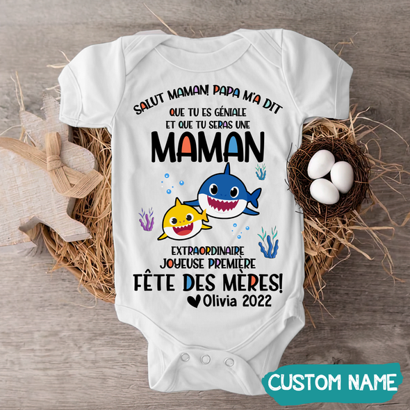 Papa M'a Dit Que Tu Es Geniale Et Que Tu Seras Une Maman Baby Onesie - JD - TT05050225