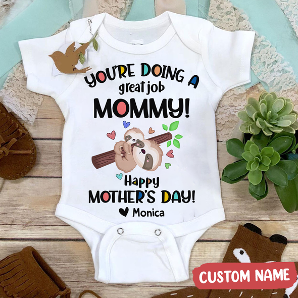 Gift For Mommy You're Doing Great Job Mommy Baby Onesie - AD - TT1404227 2