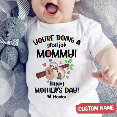 Gift For Mommy You're Doing Great Job Mommy Baby Onesie - AD - TT1404227 2
