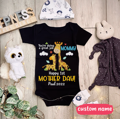 Gift For Mommy Happy 1st Mother Day Baby Onesie - AD - TT