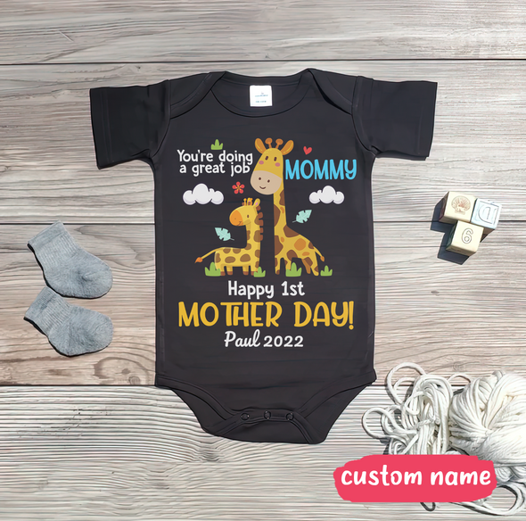 Gift For Mommy Happy 1st Mother Day Baby Onesie - AD - TT