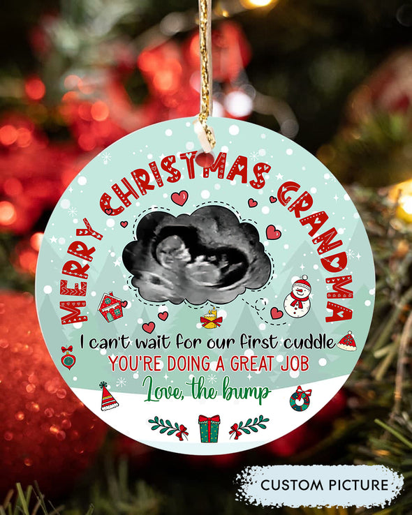 Personalized Gift For Future Grandma Can't Wait For Our First Cuddle Ornament - PP - LT1311213