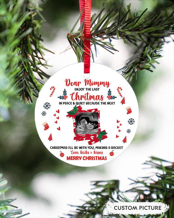 Personalized Gift For Future Mommy Next Christmas I'll Be With You Making A Racket Ornament - PP - LT2211213
