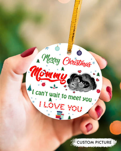 Personalized Gift For Future Mommy Merry Christmas Can't Wait To Meet You Ornament - PP - LT2511211