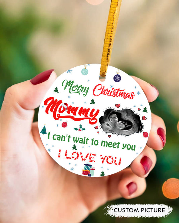 Personalized Gift For Future Mommy Merry Christmas Can't Wait To Meet You Ornament - PP - LT2511211