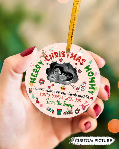 Personalized Gift For Future Mommy Can't Wait For Our First Cuddle You're Doing A Great Job Ornament - PP - TT0811216