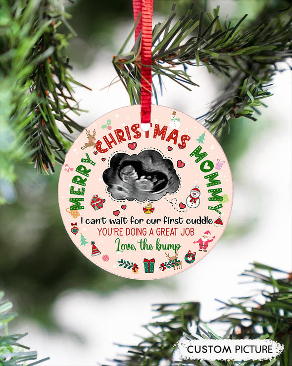 Personalized Gift For Future Mommy Can't Wait For Our First Cuddle You're Doing A Great Job Ornament - PP - TT0811216