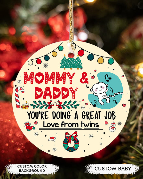 Gift For Future Mommy And Daddy You're Doing A Great Job Ornament - PP - TT1111216