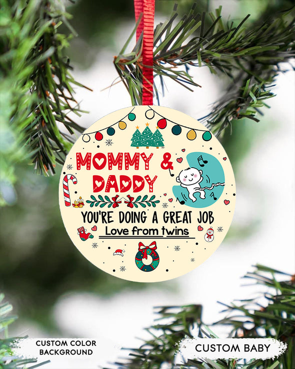 Gift For Future Mommy And Daddy You're Doing A Great Job Ornament - PP - TT1111216
