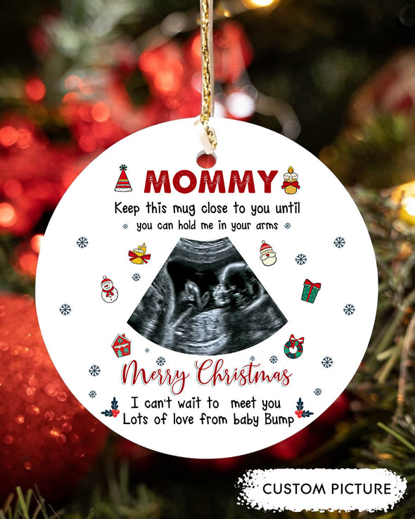 Personalized Gift For Future Mommy I can't Wait To Meet You Lots Of Love From Baby Bump Ornament - PP - LT0312215