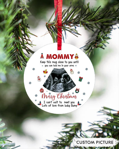 Personalized Gift For Future Mommy I can't Wait To Meet You Lots Of Love From Baby Bump Ornament - PP - LT0312215