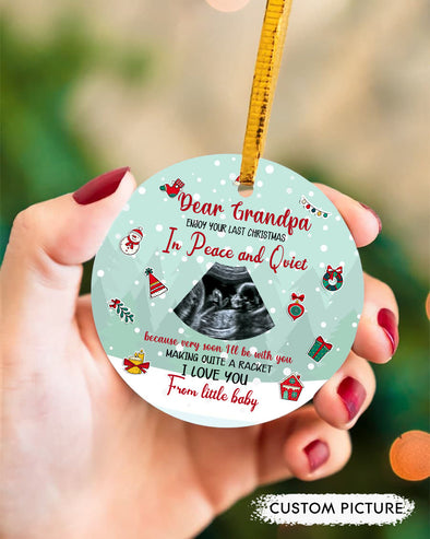Personalized Gift For Future Grandpa Very Soon I'll Be With You Making Quite A Racket Ornament - PP - LT1611218