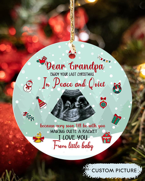 Personalized Gift For Future Grandpa Very Soon I'll Be With You Making Quite A Racket Ornament - PP - LT1611218