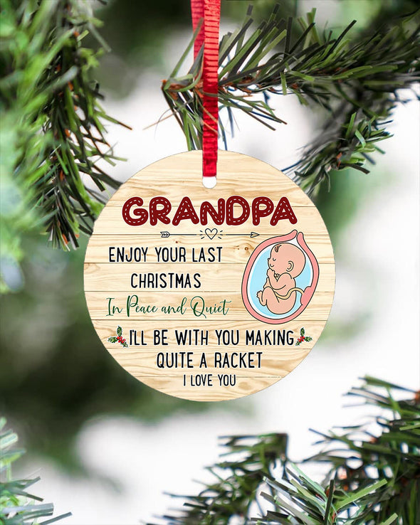 Gift For Future Grandpa  I'll Be With You Making Quite A Racket Ornament - PP - LT1911216
