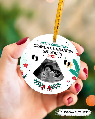 Personalized Gift For Future Grandma & Grandpa Merry Christmas See you in 2022 Ornament - PP - LT2211219