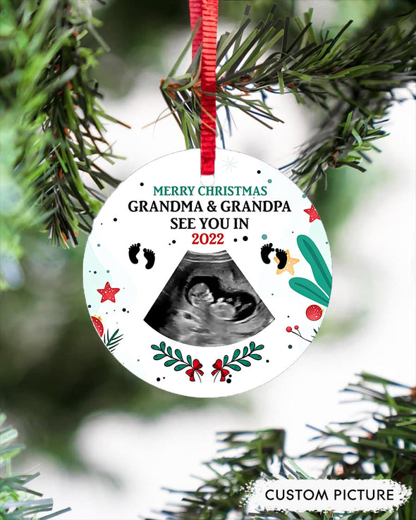 Personalized Gift For Future Grandma & Grandpa Merry Christmas See you in 2022 Ornament - PP - LT2211219