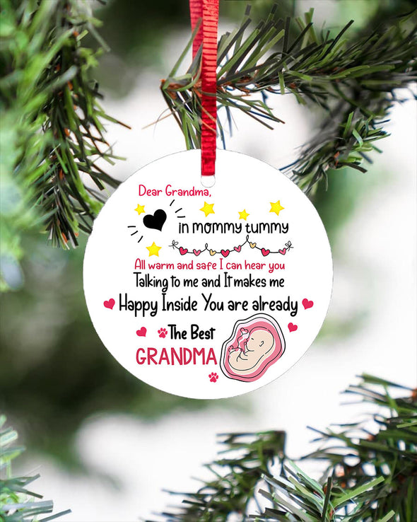 Gift For Future Grandma I Can Hear You Talking To Me And It Makes Me Happy Inside Ornament - PP - LT3011214