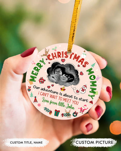 Personalized Gift For Future Mommy Our Adventure Is About To Start Ornament - PP - TT1111217