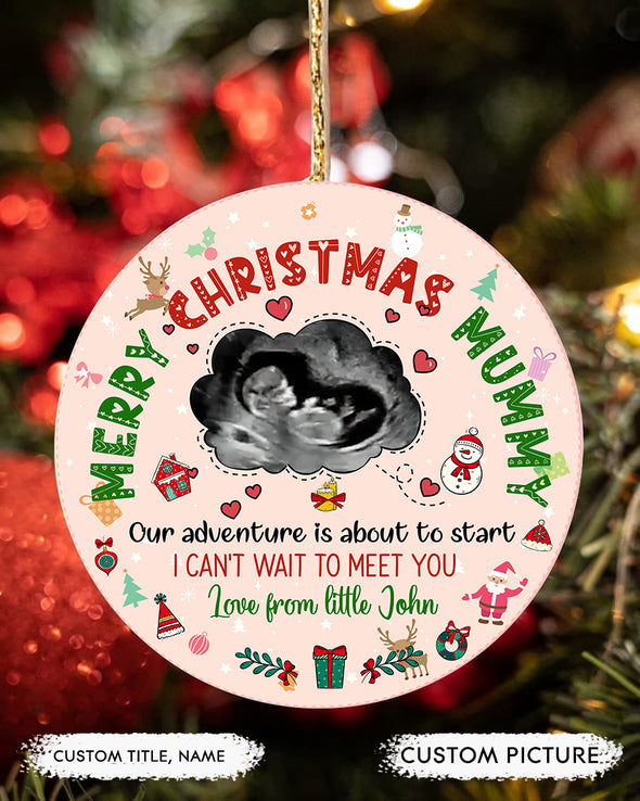 Personalized Gift For Future Mommy Our Adventure Is About To Start Ornament - PP - TT1111217