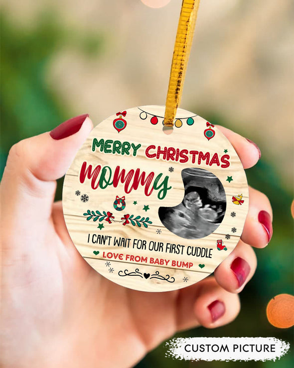 Personalized Gift For Future Mommy Merry Christmas Can't Wait For Our First Cuddle Ornament - PP - LT1911217