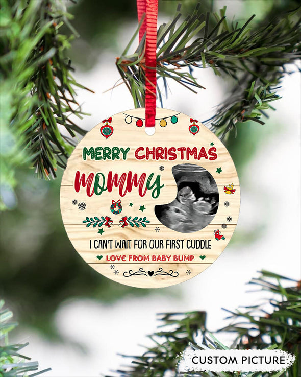 Personalized Gift For Future Mommy Merry Christmas Can't Wait For Our First Cuddle Ornament - PP - LT1911217