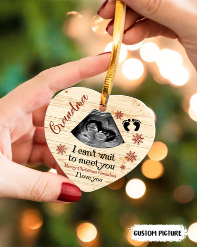 Personalized Gift For Future Grandma Can't Wait To Meet You Merry Christmas Grandma Ornament - PP - LT1711219