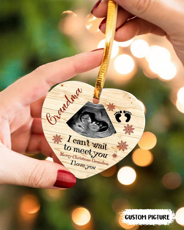 Personalized Gift For Future Grandma Can't Wait To Meet You Merry Christmas Grandma Ornament - PP - LT1711219