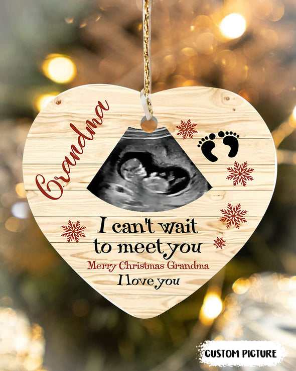 Personalized Gift For Future Grandma Can't Wait To Meet You Merry Christmas Grandma Ornament - PP - LT1711219