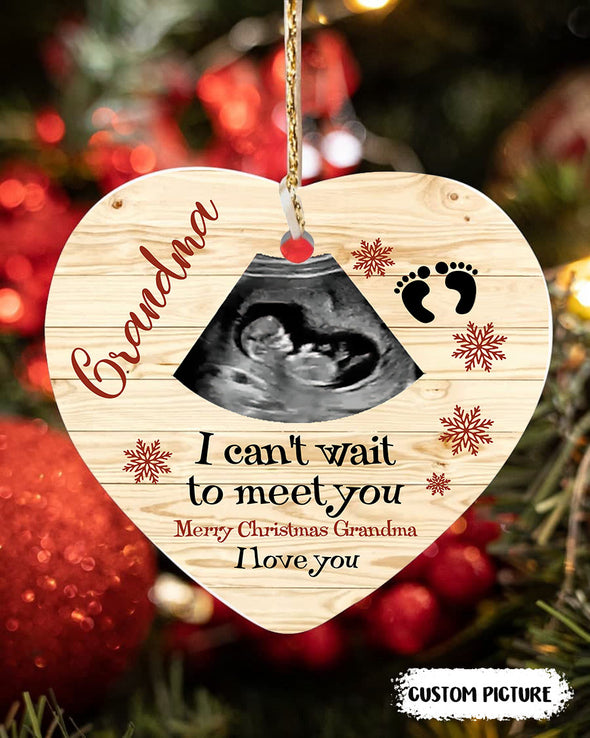 Personalized Gift For Future Grandma Can't Wait To Meet You Merry Christmas Grandma Ornament - PP - LT1711219