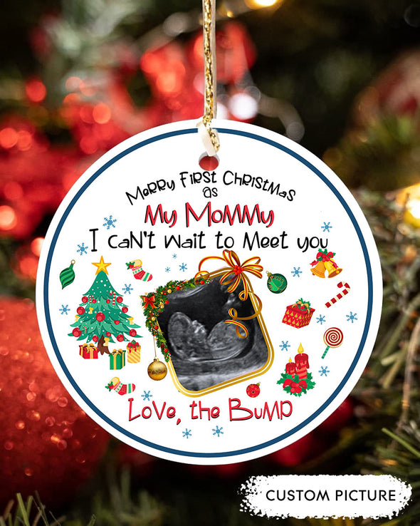 Personalized Gift For Future Mommy Merry Christmas Can't Wait To Meet You Ornament - PP - LT2311217
