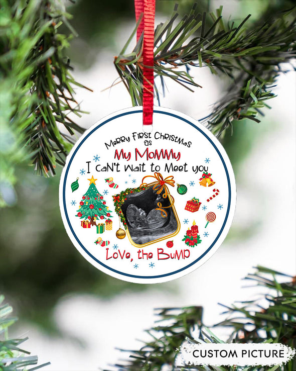 Personalized Gift For Future Mommy Merry Christmas Can't Wait To Meet You Ornament - PP - LT2311217
