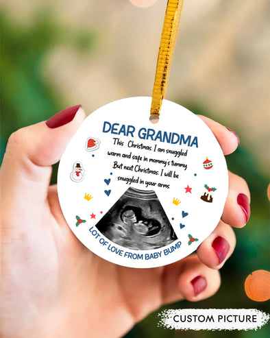 Personalized Gift For Future Grandma Next Christmas I Will Be Snuggled In Your Arms Ornament - PP - LT2711218